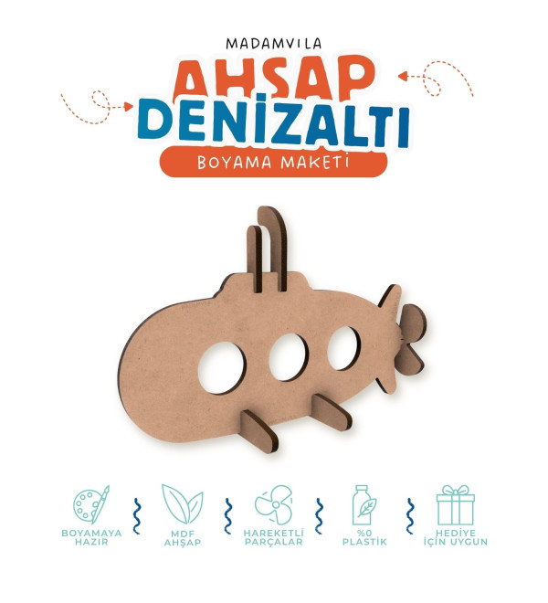 Denizaltı Maketi MDF Ahşap Boyama Figürü