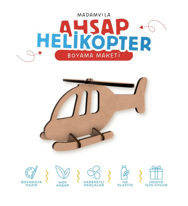 Helikopter Maketi Ahşap Boyama