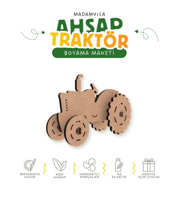 Traktör Maketi Ahşap Boyama
