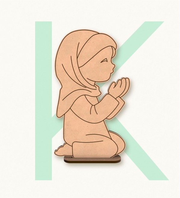 Dua Eden Kız Çocuk Ahşap Boyama