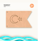 Türk Bayrağı Ahşap Boyama